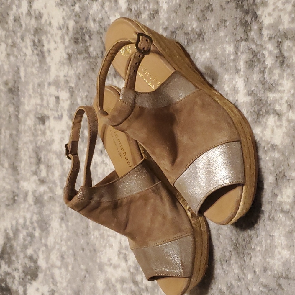 Cute metallic wedge sandal